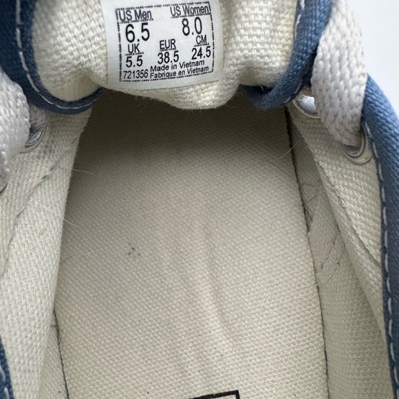 VANS Sneakers Men 6.5 Women 8 Blue Low Top Canvas Shoes Skater Lace Up - Picture 9 of 11